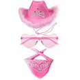 thumbnail image 1 of Cowboy Hats Western Cowboy Hats Bandanas Glasses Unisex Cowboy Hats Halloween Costumes Cosplay Dresses Party Accessories, 1 of 1