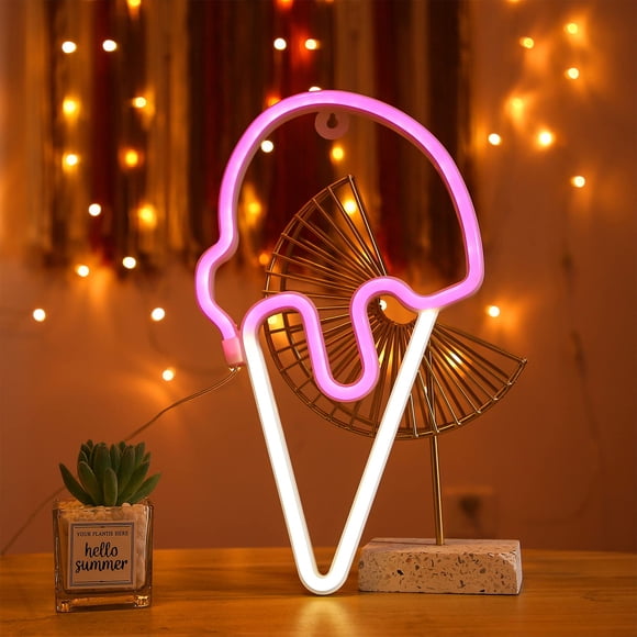 Batería de helado YAOZHOU decorativa con luz de neón USB