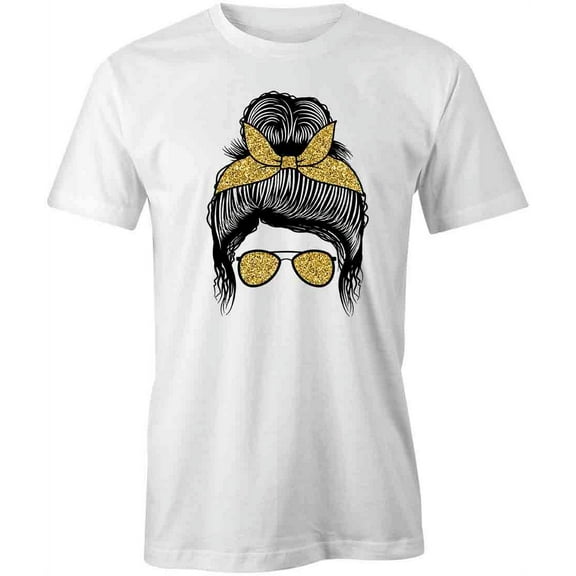 Messy Bun T-Shirt | Cool Hairstyle White Tee Gift