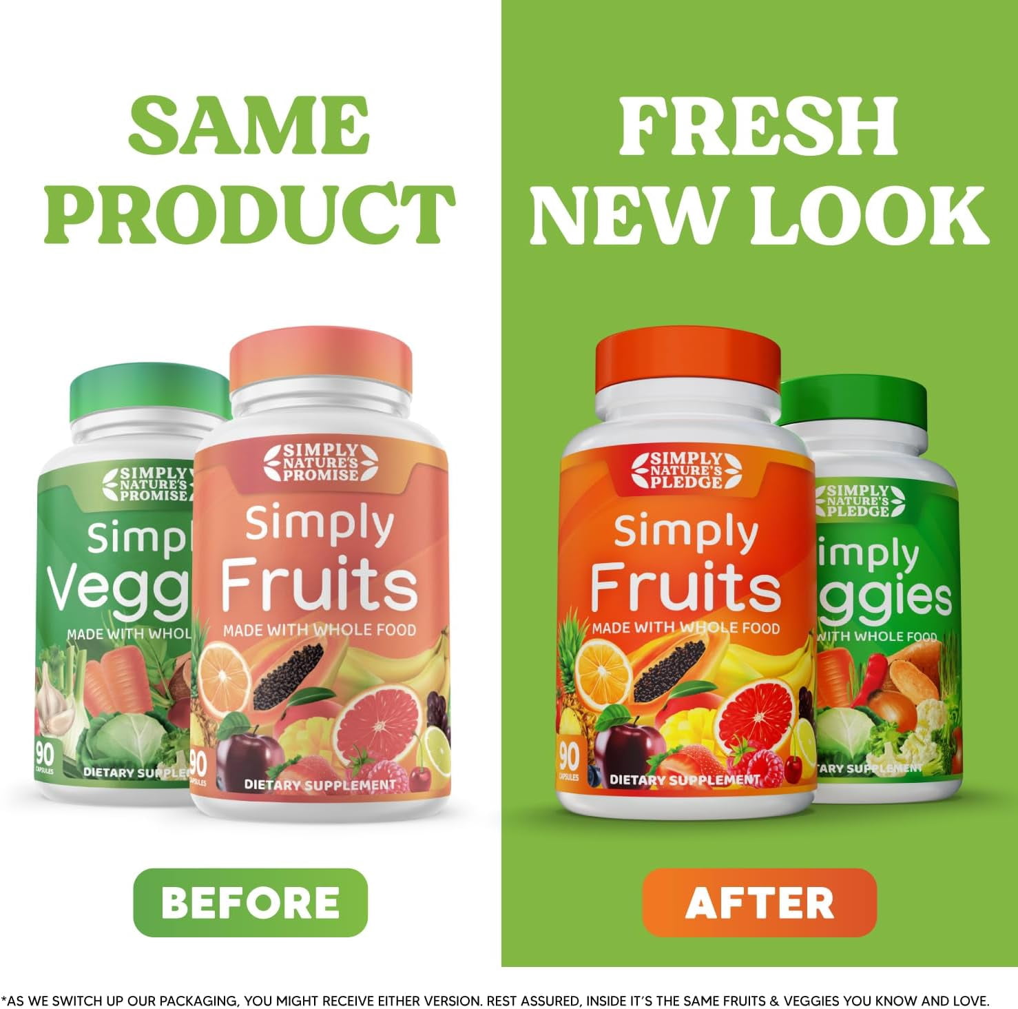 Simply Nature's Pledge - Packed with 42 Different Fruits & Vegetables - 4 Month Supply- Made with Whole Food Superfoods - with Aloe Vera – 100% Soy Free - 720 Capsules