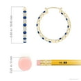 thumbnail image 4 of ANGARA Natural Sapphire & Diamond Inside Out Hoop Earrings in 14K Yellow Gold for Women (Size-1.5mm) | September Birthstone, Anniversary, Jewelry Gift for Women | Natural Blue Sapphire Earrings, 4 of 9