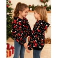 thumbnail image 5 of Lanbubble Girls Christmas Hoodie Sweatshirt Warm Pullover Top with Button, Sizes 6-13 Years, 5 of 6