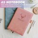thumbnail image 2 of A5 Leather Ruled Notebook Elegant Business Journal with Pen Loop, 180 Sheets (Light Blue), 2 of 5
