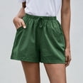 thumbnail image 2 of Nestiefly Linen Shorts for Women Summer Casual Wide Leg Loose High Waist Drawstring Dressy Shorts 2026 Beach Vacation Clothes Green M, 2 of 6