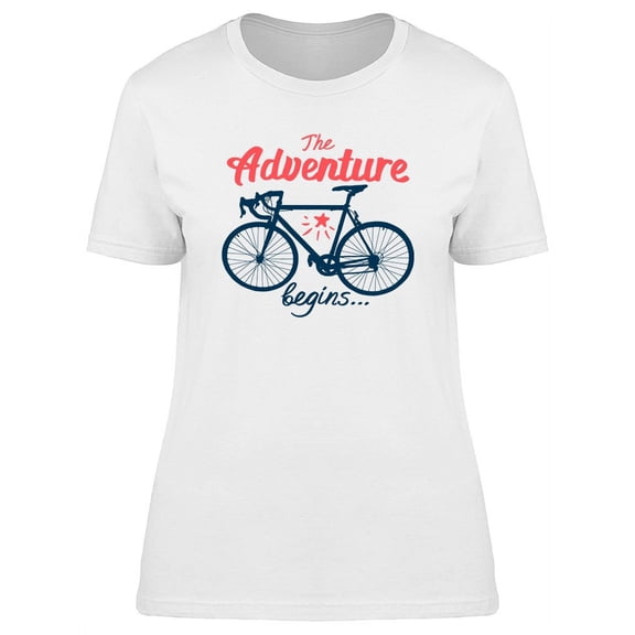 The Adventure Begins Bicycle T-Shirt Women -Image by Shutterstock, Female Small