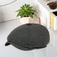 thumbnail image 5 of Audhol Classic French Beret Hats Herringbone Twill Beret For Men And Women Autumn And Winter Retro Hat Forward Hat Trend Artist Beret For Women Girls Winter Dark Gray M, 5 of 8