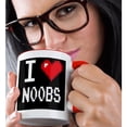 thumbnail image 2 of 3drose, Geeky Old School Pixelated Pixels 8-bit I Heart I Love N00bs Noobs, 15oz Two-tone Red Mug, 2 of 6
