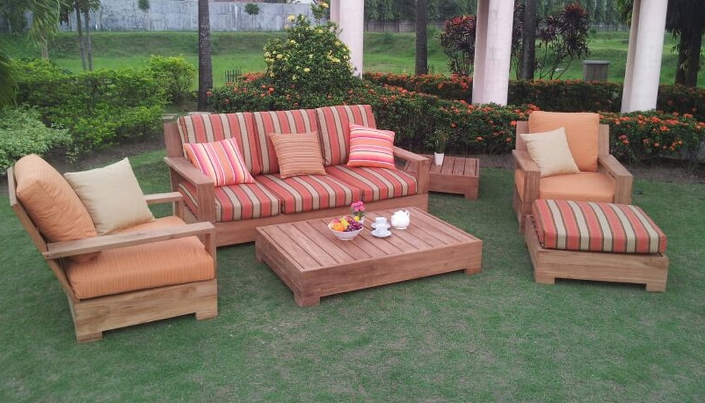 WholesaleTeak Outdoor Patio GradeA Teak Wood 4 Piece Teak Sofa Set 2