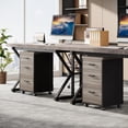 thumbnail image 3 of Triebsigns 3 Drawer Rolling File Cabinet, Modern Wooden Office Filing Cabine for Home Office Under Desk (Gray), 3 of 5
