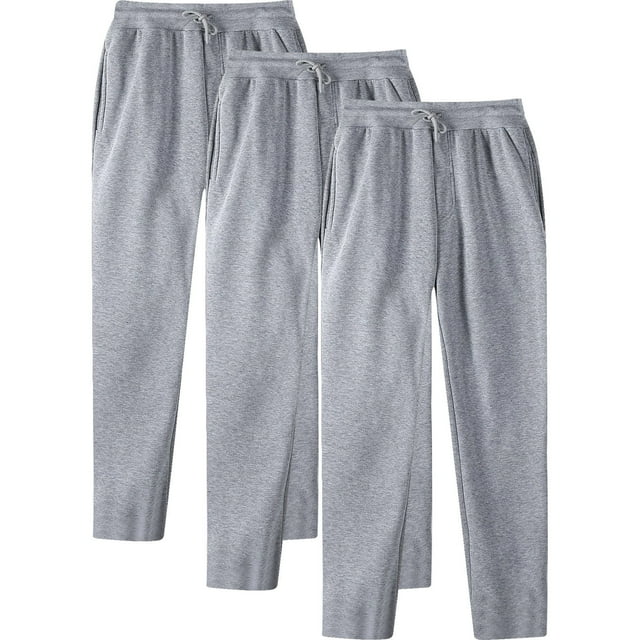 Pants for Men Men's Fashion Drawstring Elastic Waist Solid Color Casual Sweat Length Pants 3 Pc