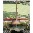 thumbnail image 2 of Outdoor Tablecloth with Umbrella Hole, Mushroom Frogs Spillproof Waterproof Outdoor Table Cover, Spring Floral Green Botanical Rustic Patio Tablecloths for Party/Garden/Picnic, Round 54 inch, 2 of 9