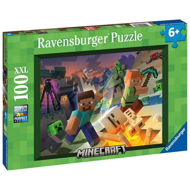Rompecabezas Ravensburger Monster Minecraft 100 piezas Bodega