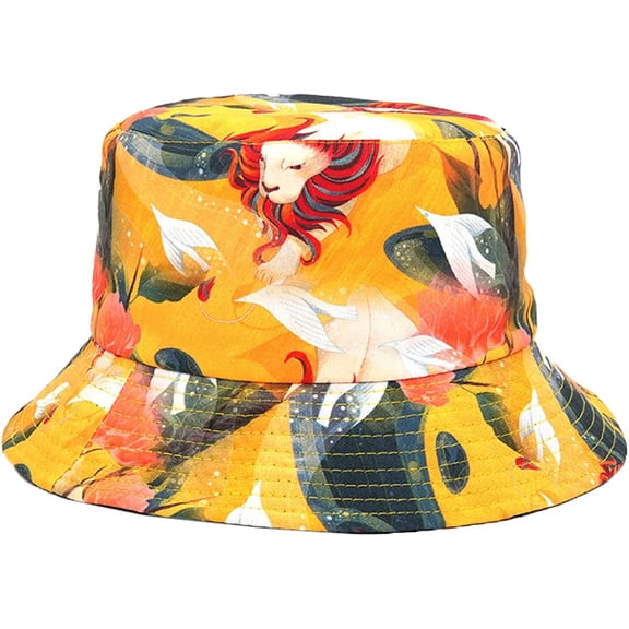 CoCopeaunts Bucket Hat Women Double Side Men Fishing Camping Outdoor Bucket Cap Outdoor Sunscreen Reversible Fisherman Hat