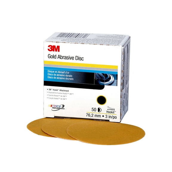 3M Hookit Gold Disc, 00914, 3 in, P320, 50 discs per carton, 4 cartons case