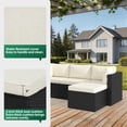 thumbnail image 2 of Clouddwell 5 Pieces Patio Furniture Set, All-Weather Wicker Rattan Patio Sectional Sofa Set with Coffee Table (Off-White), 2 of 7