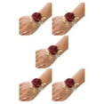 thumbnail image 2 of relayinert Fleur de Poignet Réaliste de Demoiselle d'Honneur pour Ensemble de Mariage Rouge Vin 7*7 5ensemble, 2 of 6
