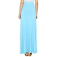 thumbnail image 3 of Made by Johnny Women's Solid Maxi Skirt with Elastic Waist Band XXL AQUA, 3 of 5