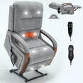 thumbnail image 6 of Newboti Furniture Power Grey Chenille Lift Recliner Chair Dual Motor Infinite Position Up to 350 LBS with Solid Wood Armrests, Heat Massage and Heavy Duty Motion Mechanism 63335, 6 of 16