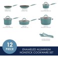 thumbnail image 2 of Rachael Ray Cucina Nonstick Cookware Pots and Pans Set, 12 Piece, Agave Blue, 2 of 7