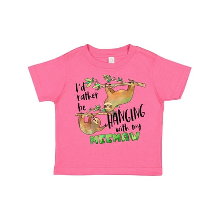

Inktastic Id Rather Be Hanging with my Meemaw- Cute Sloths Boys or Girls Toddler T-Shirt