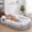 Light Grey-76", variant on KROFEM Cozy Human Dog Rest Bed, 71"x43"x10" Orthopedic Memory Foam with Soft Bolster, Washable Plush Cover Non-Slip Base and Side Storage Pocket for Adults and Pets, Black, Light Grey