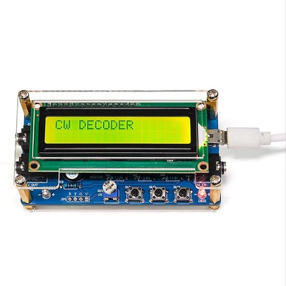Upgraded CW Morse Code Decoder Finished+Case with Digital LCD CW Trainer Morse Code Decoder Kit,1 x CW Morse Code Decoder Kit,Random
