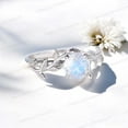 thumbnail image 3 of JEWELRYTREASURE 5 mm / 1.5 Ct Natural Rainbow Moonstone Ring 925 Sterling Silver Ring Twig Leaf Engagement Ring Solitaire Jewelry June Birthstone Ring Gift for Her, 3 of 3
