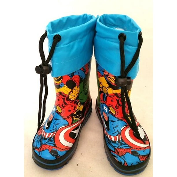 Nuevas botas de lluvia para niños de Los Vengadores de los superhéroes de Disney, zapatos de agua antideslizantes para hombres, botas de lluvia congeladas de princesa para niñas, 36 plantillas de 23cm Gao Jinjia LED