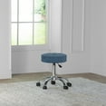thumbnail image 5 of Hillsdale Furniture Nora Tufted Velvet Upholstered Metal Adjustable Backless Swivel Stool with Casters, Blue, 5 of 9