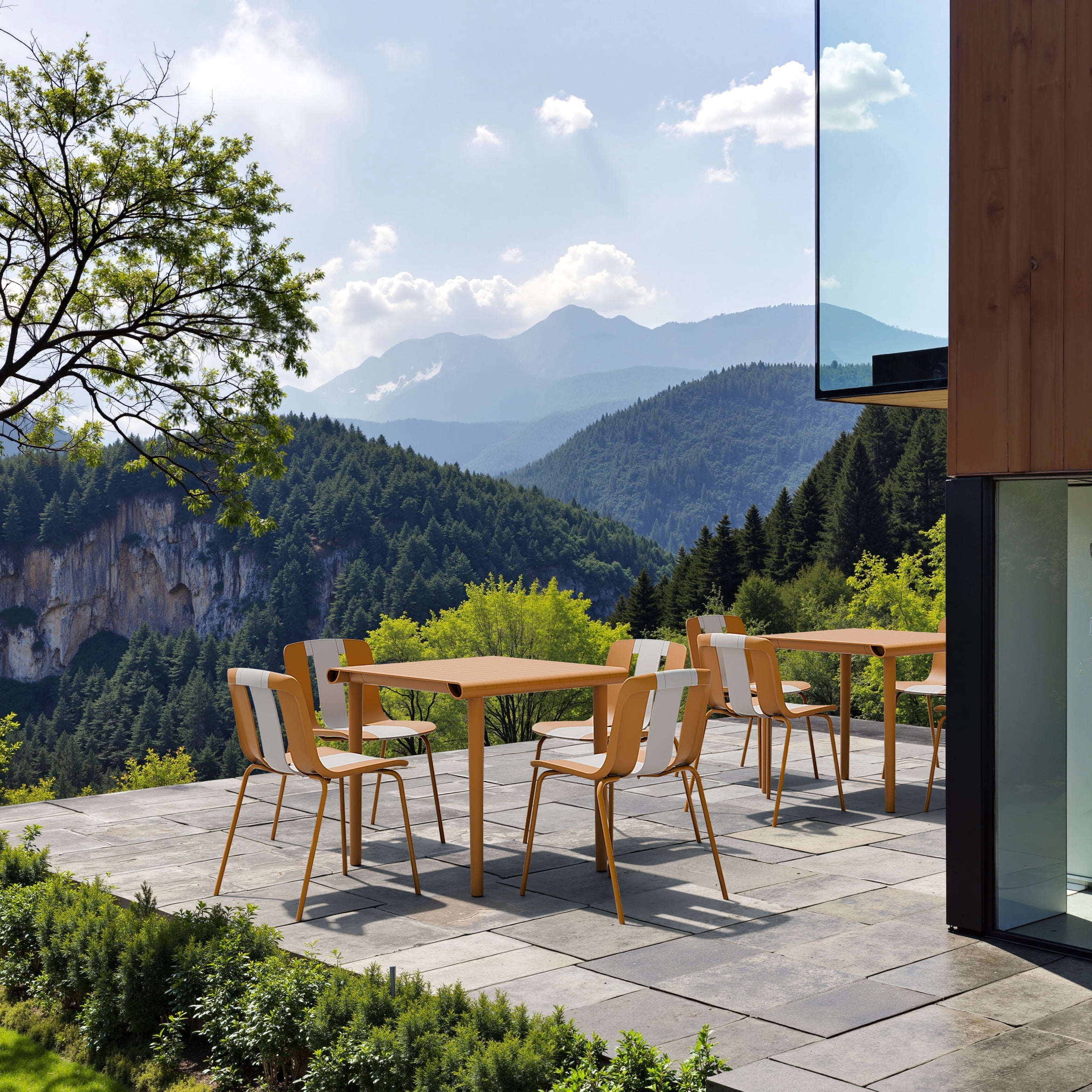 4 Pack Chairs, Indoor Outdoor PP Plastic Seat & Sturdy Metal Legs, for Living Room, Balcony, Cafe, Terrace