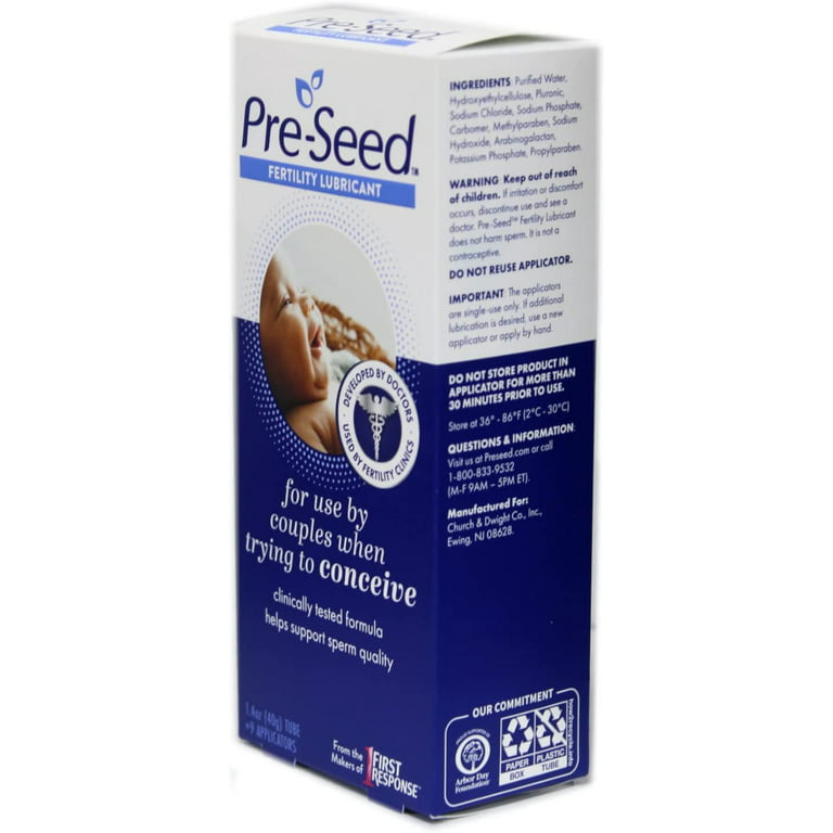  Pre-Seed Personal Lubricant, 40 Gram Tube with 9 Applicators  (Pack of 2) : Health & Household