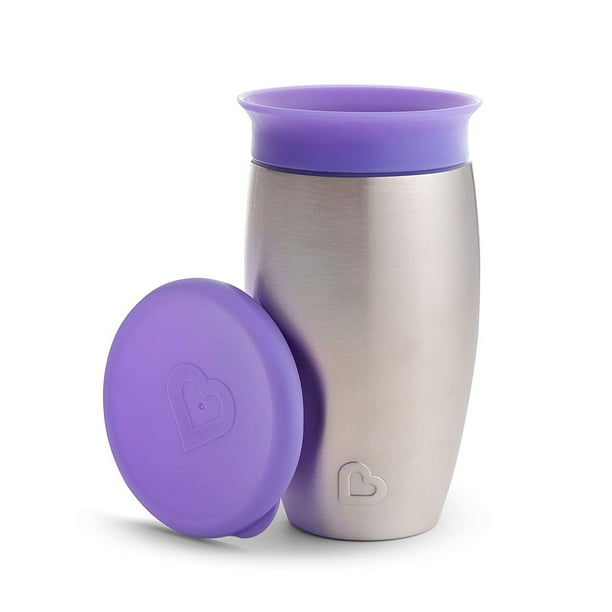 Munchkin Miracle Stainless Steel 360 Sippy Cup, Púrpura, 10 Onzas