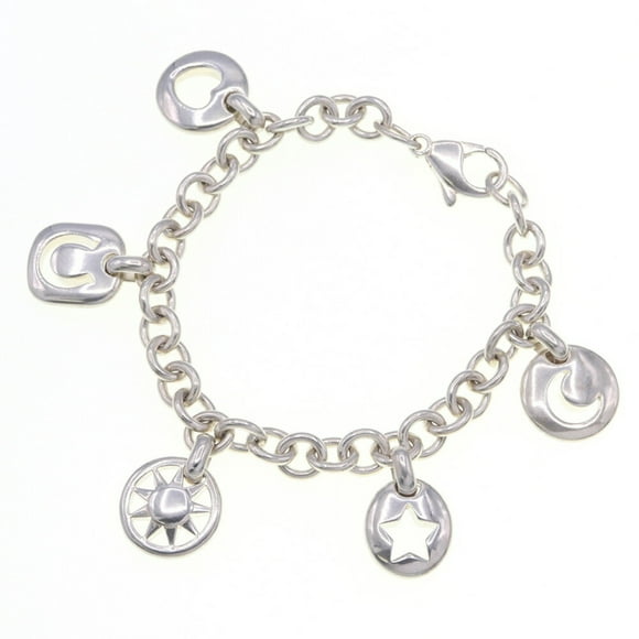 Pre-Owned Tiffany & Co. 5-Charm Sterling Silver Bracelet, 925 Silver, Bangle, Chain... (Good)