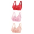 thumbnail image 4 of 3 Packs Bras for Women Plus Size Full Coverage Open Closure Sports Bralettes Ladies Elder Lightweight Comfy Seamless Push up Bras, 4 of 4