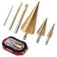 thumbnail image 4 of Juego de 6 Brocas Escalonadas para , Fresa de Titanio de 4-12, 4-20, 4-32 mm, 3, 6 y 8 mm para Carpintería, Abridor de Agujeros de Núcleo Metálico., 4 of 7