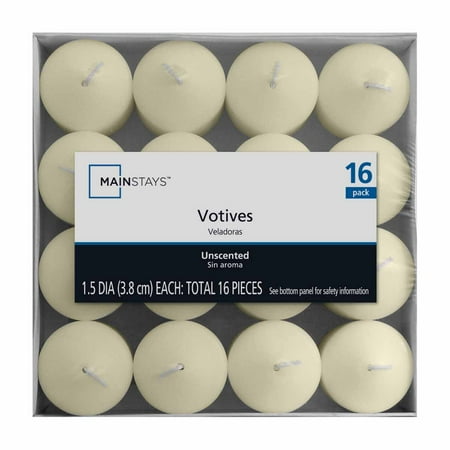 Jumbo Votive - Mainstays Unscented Votives, 16 count