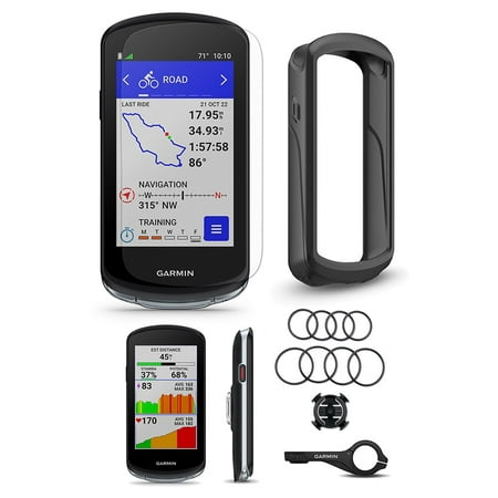 Garmin Edge 1040 GPS Bike Computer | Bundle with PlayBetter Tempered Glass Screen, Black Silicone Case, & Tether | Cycling GPS Computer with VO2 Max, Maps, & Multi-GNSS