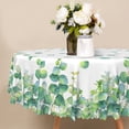 thumbnail image 2 of Nanqianyi Eucalyptus Leaves Round Tablecloth 70 Inch, Green Waterproof Table Cover for Party Picnic, 2 of 9