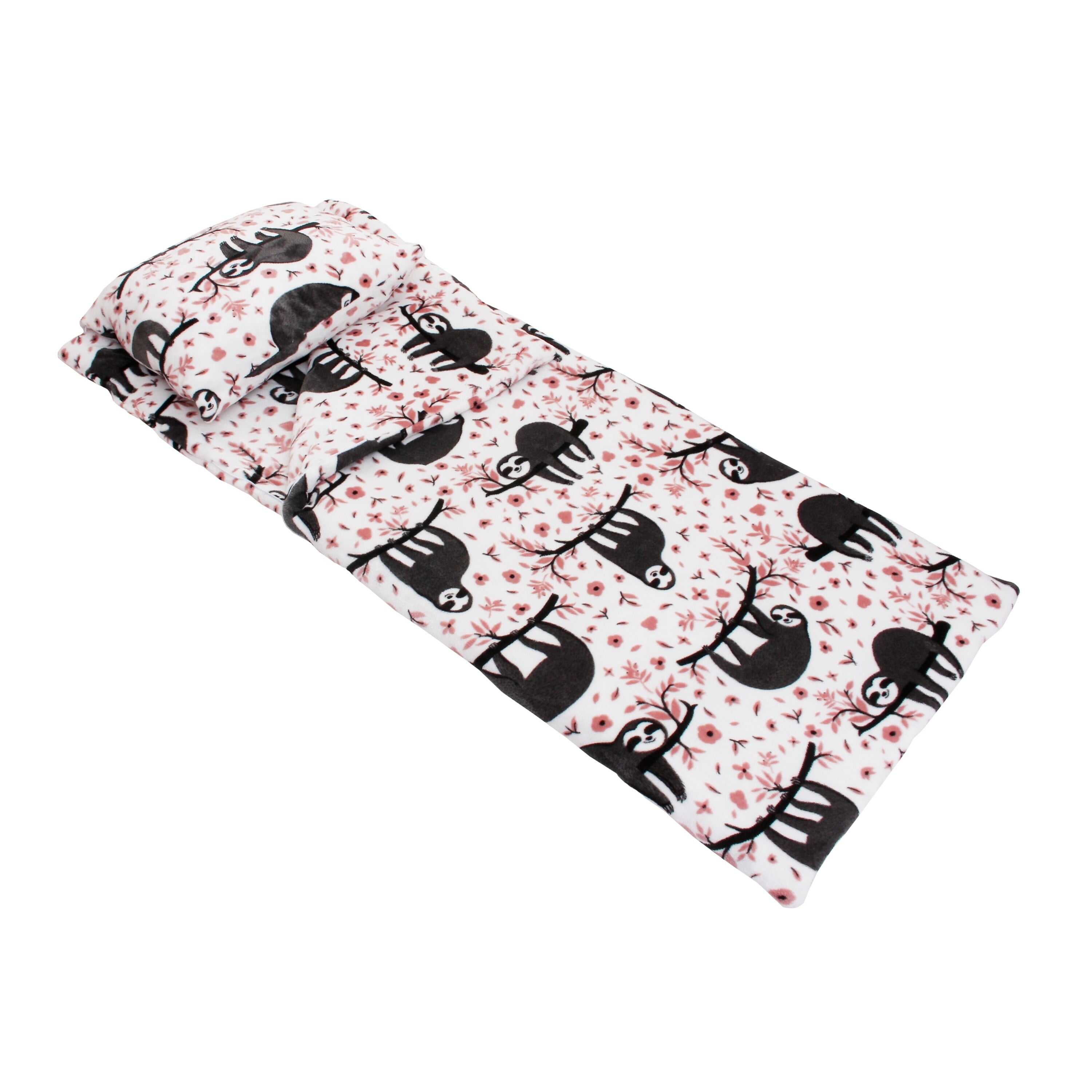 Thro 55x60" Seth Sloth Fleece Sleeping Bag with Attached 18x22 Pillow