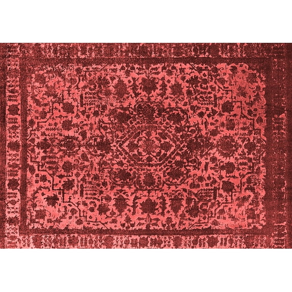 Ahgly Company Indoor Rectangle Oriental Red Industrial Area Rugs, 2' x 4'