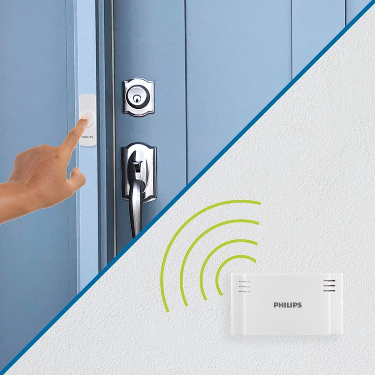 Philips Battery-Operated 2-Melody Doorbell Kit, White photo 8