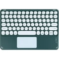 thumbnail image 2 of Portable Wireless Bluetooth Keyboard with Touchpad, Ultra-Thin Rechargeable Bluetooth Keyboard Mini with trackpad Round Key for iPad pro/iPad/iOS/Android (Dark green), 2 of 8