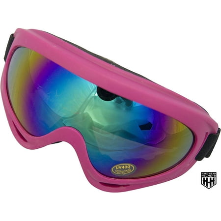 HHH Youth/Adult Goggles Motocross Motorcycle Snow/Ski Dirt Bike ATV MX Off-Road Goggles Multi-Color Lens (Adult, Kids, Boys & Girls, Youth, Men & Women ) (Pink)