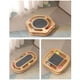 thumbnail image 2 of Tablero rascador para gatos Bola redonda clásica de grano de madera amarilla Placa giratoria divertida para gatos Papel corrugado grande Artefacto de garra resistente al desgaste Juguete combinado, 2 of 8