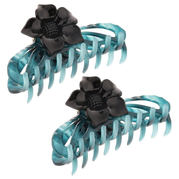 2x pinza de pinza para el cabellero con mandíbula de resina grande de , joyería para el cabello para mujer y mujer Azul Yinane Garra de pelo grande para mujer