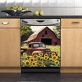thumbnail image 1 of Sunflowers Refrigerator Door Panel Decal,Farm Red Car Fridge Oven Panel Decal,Farmscape Dishwasher Decorative Cover,Sunflower Sticker Home Kitchen Decor, 1 of 7