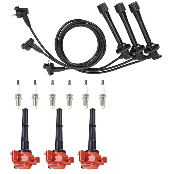 3 Energy ISA Ignition Coil and Wireset and 6 Platinum Spark Plugs Compatible with 1995-2004 Toyota Tacoma 3.4L V6 Replacement for UF156