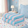 thumbnail image 5 of Erosebridal Minimalist Lines Zipper Twin Comforter Sets with Fitted Sheet and 2 Pillowcases,Stripes Art Zipper Bedding Set,Colorful Stars Reversible,4pcs, 5 of 7