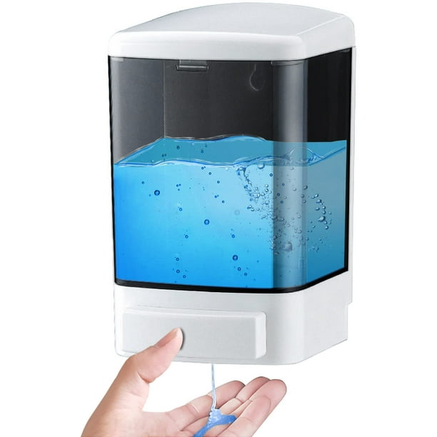 Dispensador de jabón manual IEALODS de 1000 ml, montado en la pared, negro