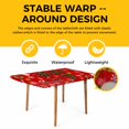 thumbnail image 4 of Red Christmas Table Cloths for 4 Foot Rectangle Tables, Xmas Trees Snowmans Snowflakes Gifts Cartoon Patio Waterproof Elastic Fitted Tablecloths, Washable Rectangular Table Cover for Camping, 4 of 8
